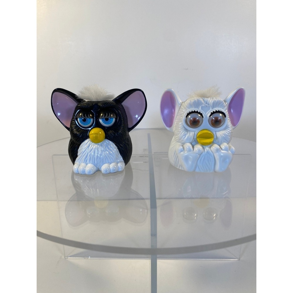 Vintage 1998 McDonalds Happy Meal Furby Toy Lot Black White Tiger Electronics